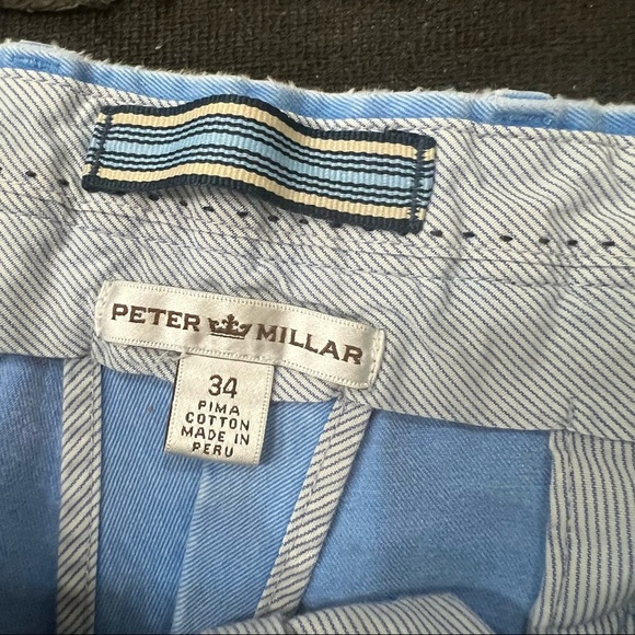Peter Millar Mens Golf Shorts Size 34 Pima Cotton Color Blue Casual Classic EUC - Picture 3 of 6